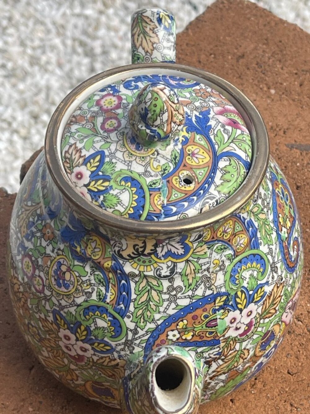 Mid Century English Wade Heath Spode Paisley Design Teapot